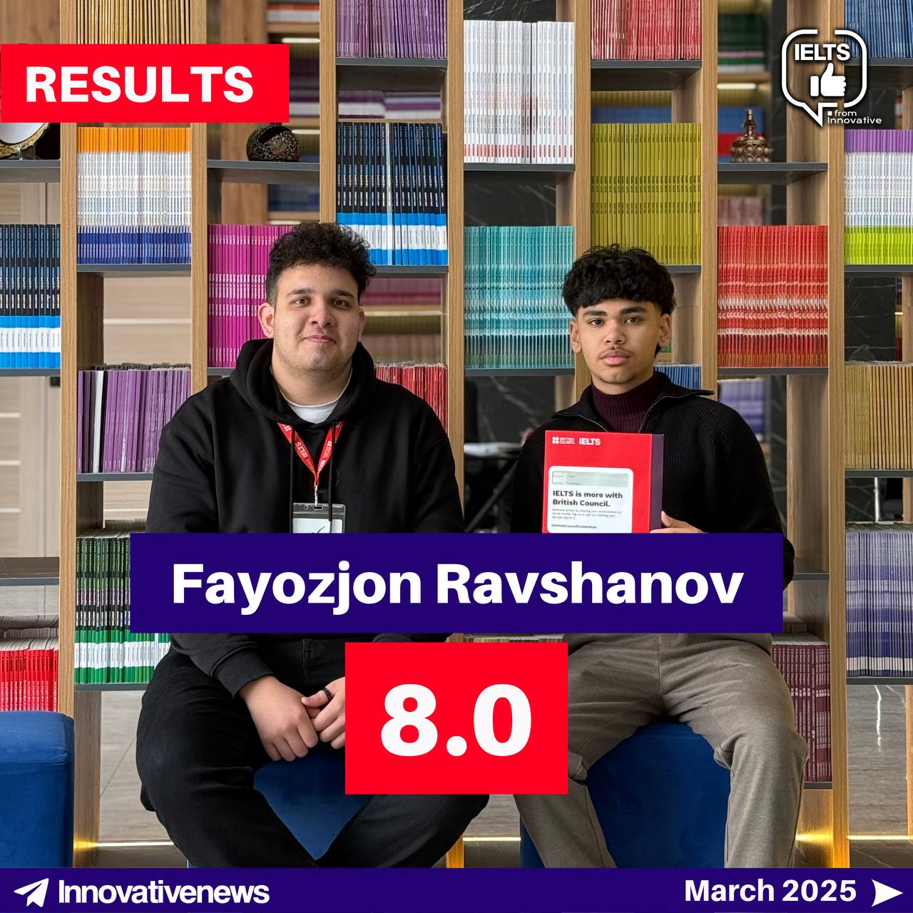 Fayozjon Ravshanov IELTS 8.0 Result